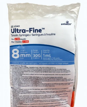 Ultra-Fine Insulin Syringes U-100 8mm 30G 1mL